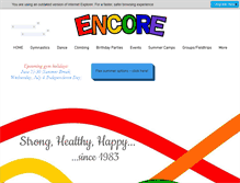 Tablet Screenshot of encoregym.com